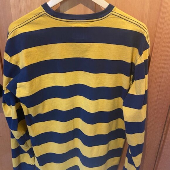Vans Striped Yellow and Navy Long Sleeve Mens Size L - Picture 3 of 4